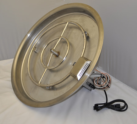 25" Round Spun SS 300k BTU Fully Assembled Fire Pit